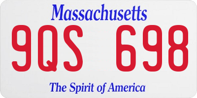MA license plate 9QS698
