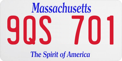 MA license plate 9QS701