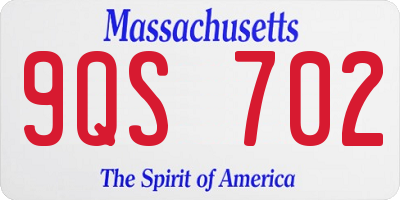 MA license plate 9QS702