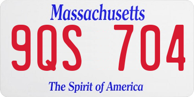 MA license plate 9QS704
