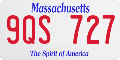 MA license plate 9QS727
