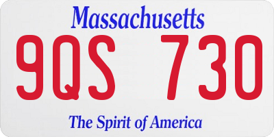 MA license plate 9QS730