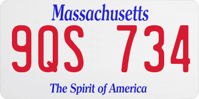 MA license plate 9QS734
