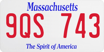 MA license plate 9QS743