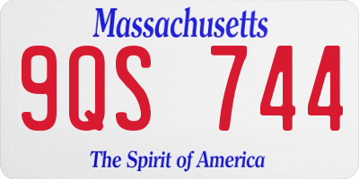 MA license plate 9QS744