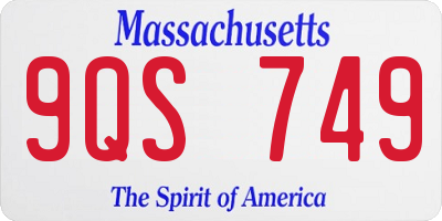 MA license plate 9QS749