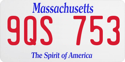 MA license plate 9QS753