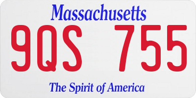 MA license plate 9QS755