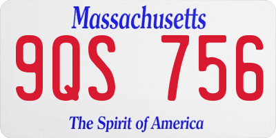 MA license plate 9QS756