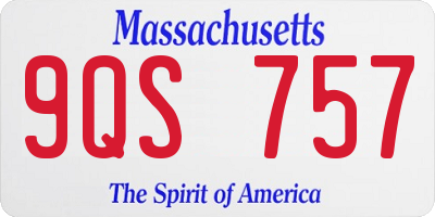MA license plate 9QS757