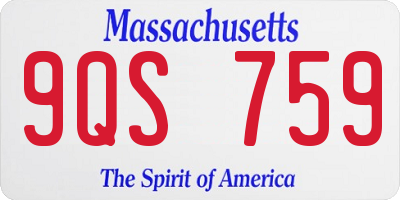 MA license plate 9QS759