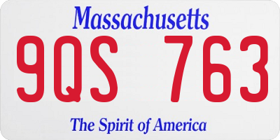 MA license plate 9QS763