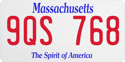 MA license plate 9QS768