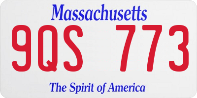 MA license plate 9QS773