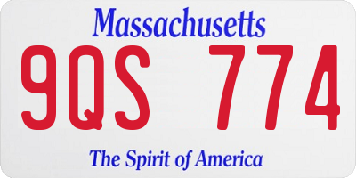 MA license plate 9QS774