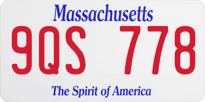 MA license plate 9QS778