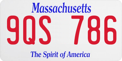 MA license plate 9QS786