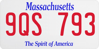 MA license plate 9QS793
