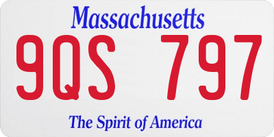 MA license plate 9QS797