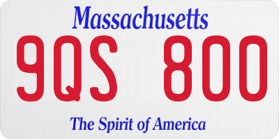 MA license plate 9QS800