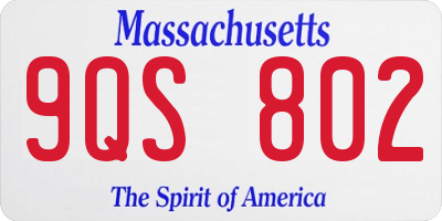 MA license plate 9QS802