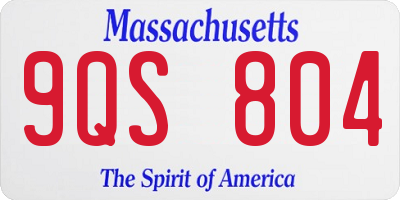 MA license plate 9QS804