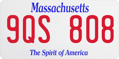 MA license plate 9QS808