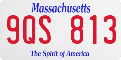MA license plate 9QS813