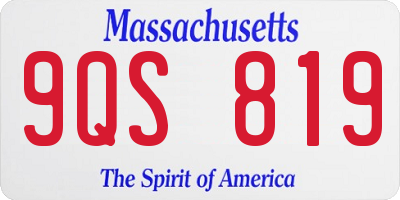 MA license plate 9QS819