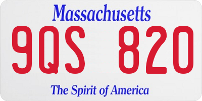 MA license plate 9QS820