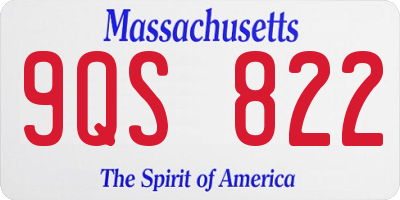 MA license plate 9QS822