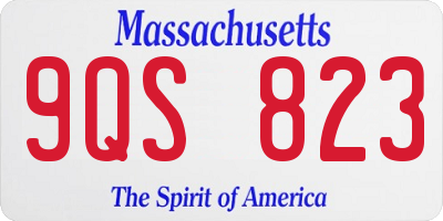 MA license plate 9QS823