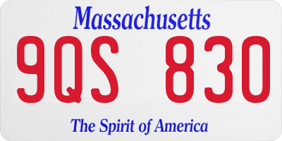 MA license plate 9QS830