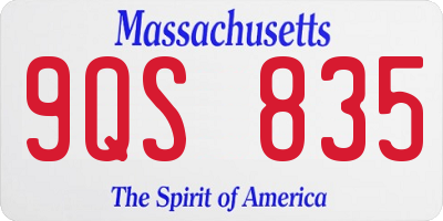 MA license plate 9QS835
