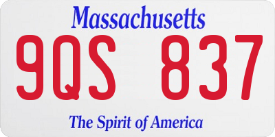 MA license plate 9QS837