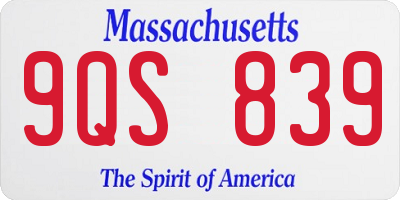 MA license plate 9QS839