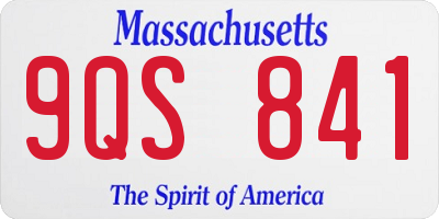MA license plate 9QS841
