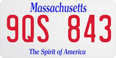 MA license plate 9QS843