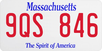 MA license plate 9QS846