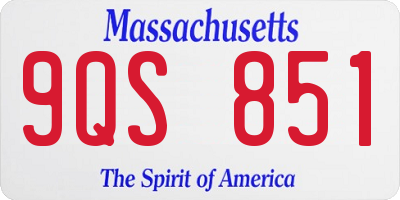MA license plate 9QS851
