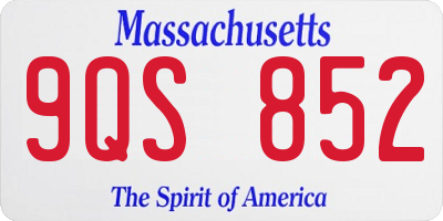 MA license plate 9QS852