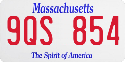 MA license plate 9QS854