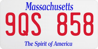 MA license plate 9QS858