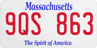MA license plate 9QS863