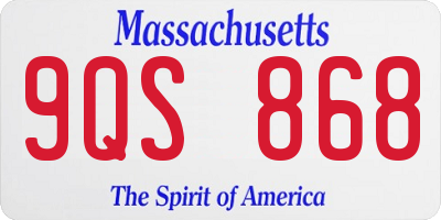 MA license plate 9QS868