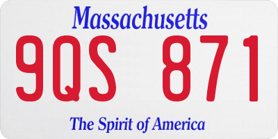 MA license plate 9QS871