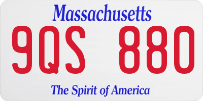 MA license plate 9QS880