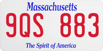 MA license plate 9QS883