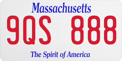 MA license plate 9QS888