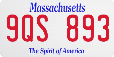 MA license plate 9QS893